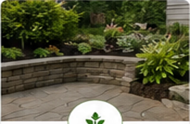 Mulched garden bed with ornamental plants